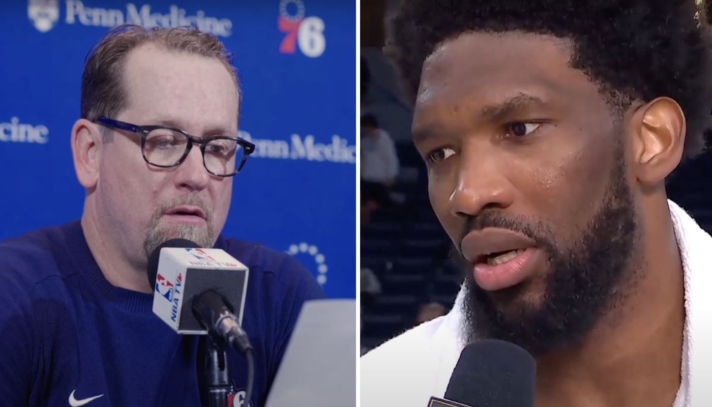 Nick Nurse, entraineur des Sixers, et sa superstar Joel Embiid