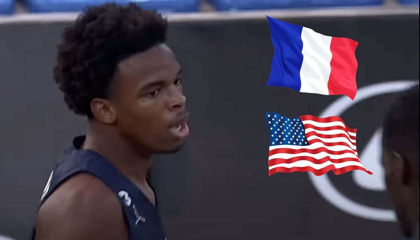 Le jeune talent français Evan Boisdur, ici accompagné des drapeaux de la France et des États-Unis