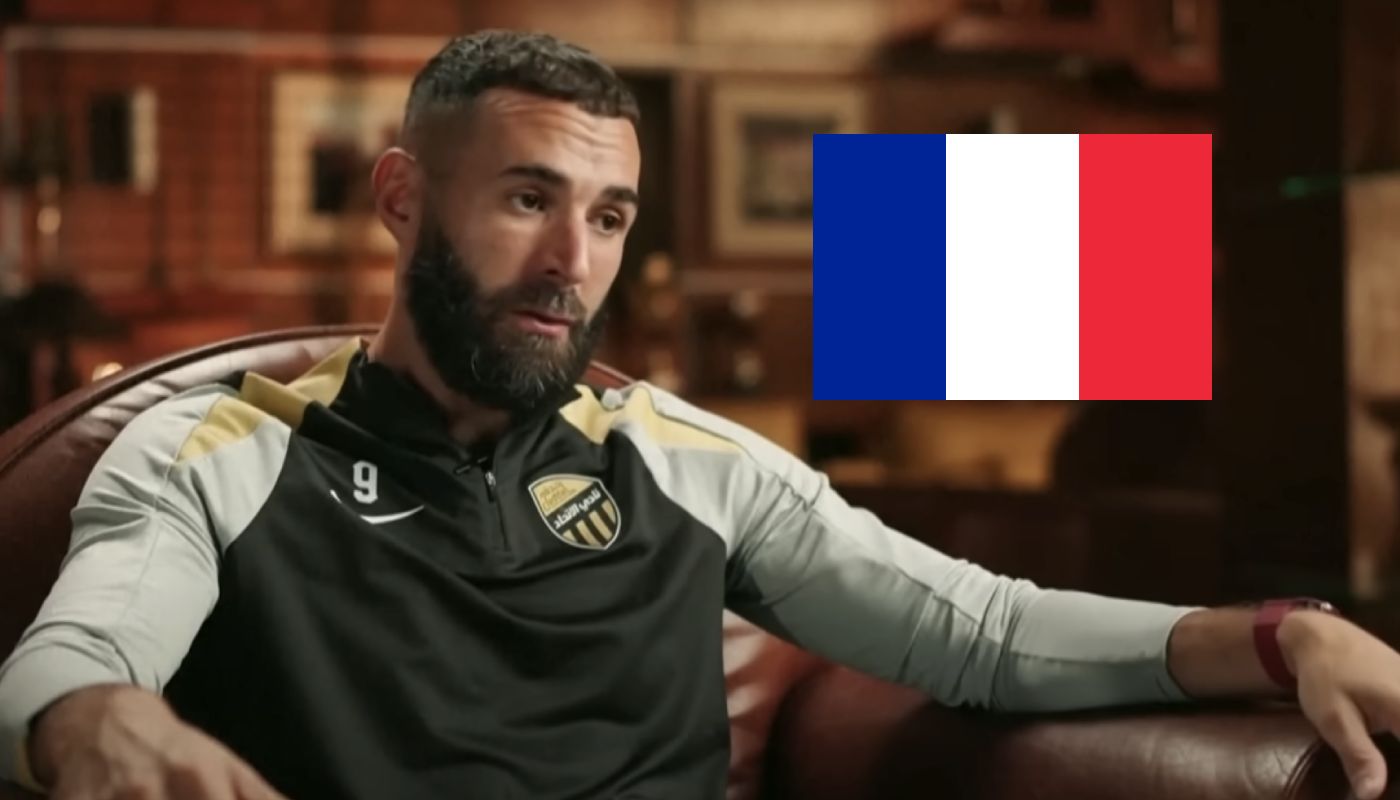 Karim Benzema avec le drapeau français