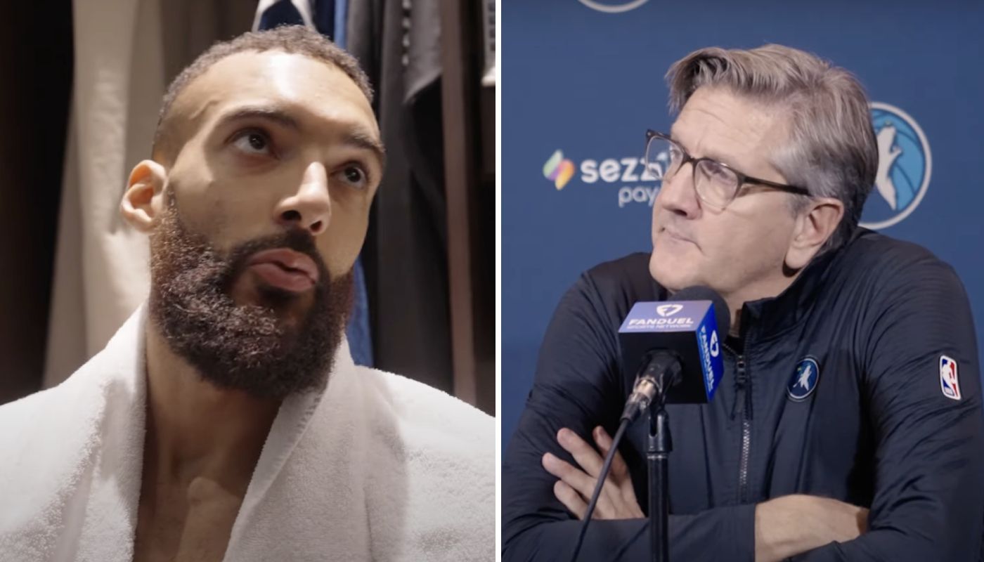 Rudy Gobert et son entraineur aux Wolves Chris Finch