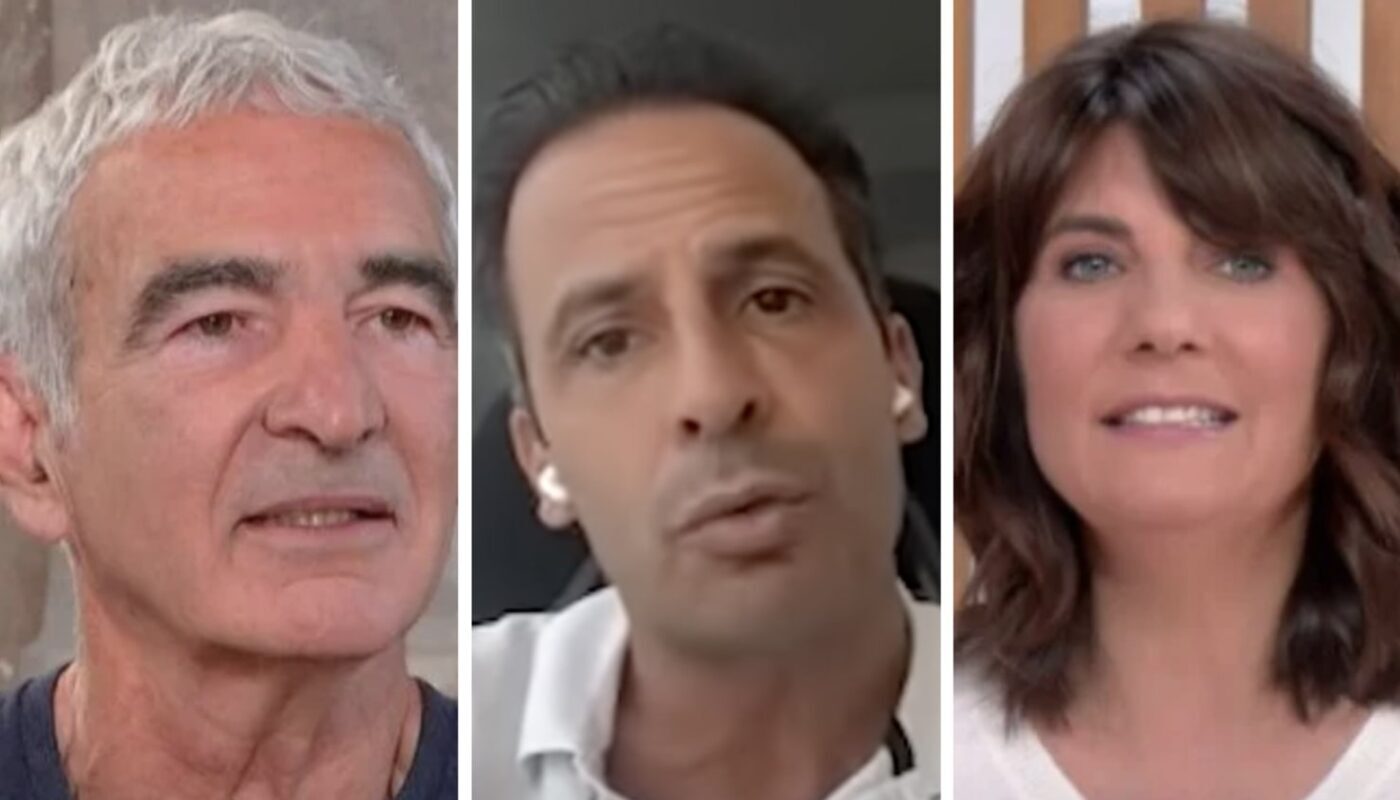 Raymond Domenech, Ludovic Giuly et Estelle Denis