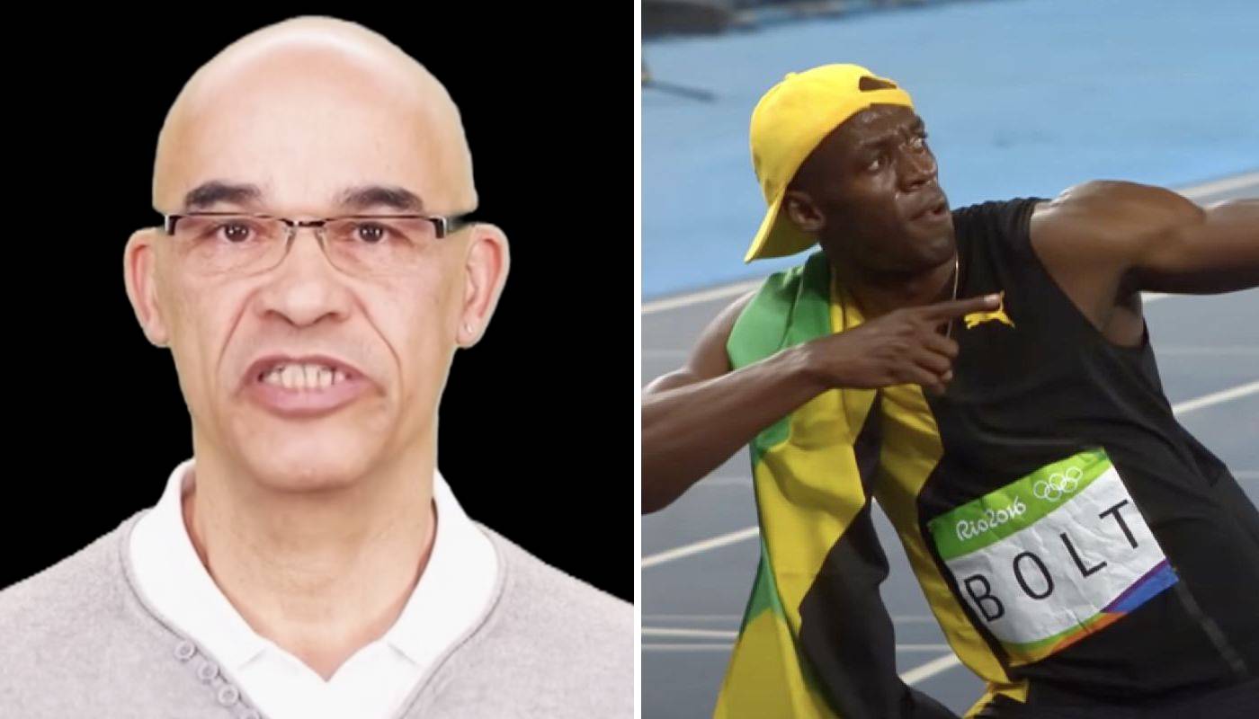 Stéphane Caristan et Usain Bolt