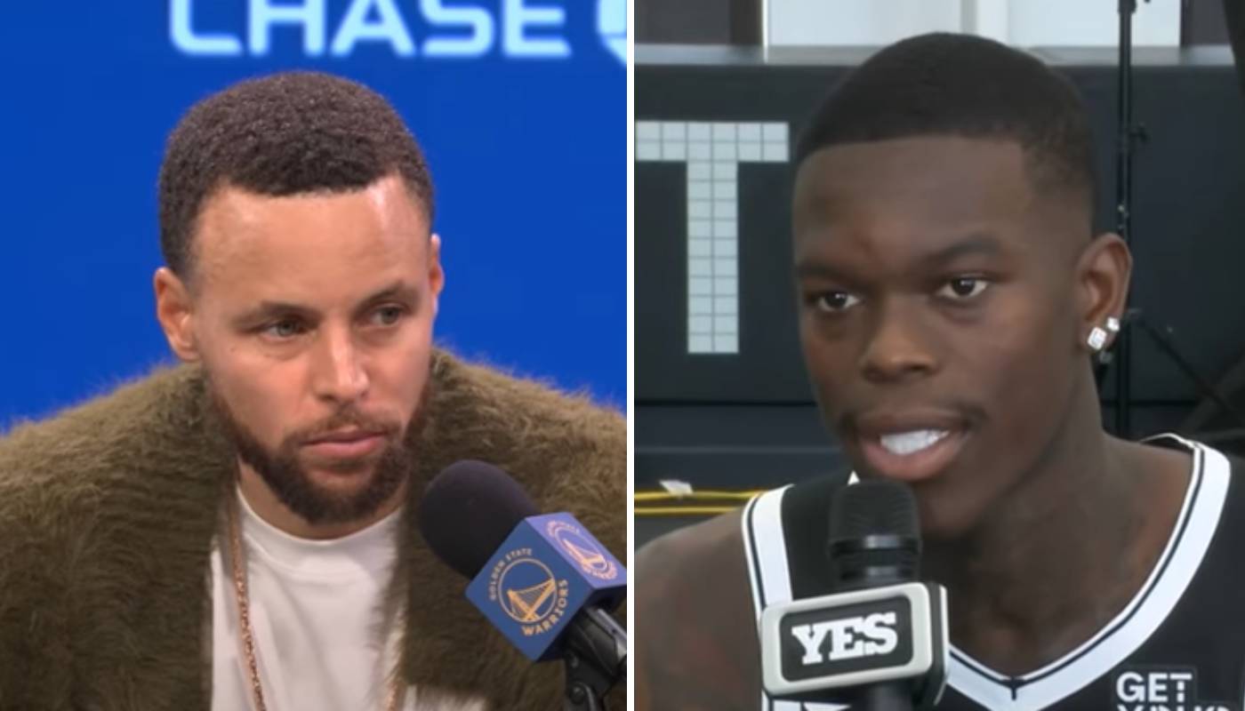 Stephen Curry et Dennis Schroder en conférence de presse