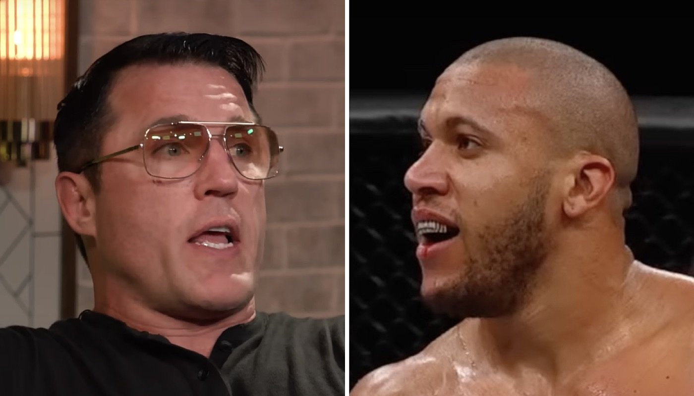 La légende de l'UFC Chael Sonnen (gauche) et le combattant français Ciryl Gane (droite)