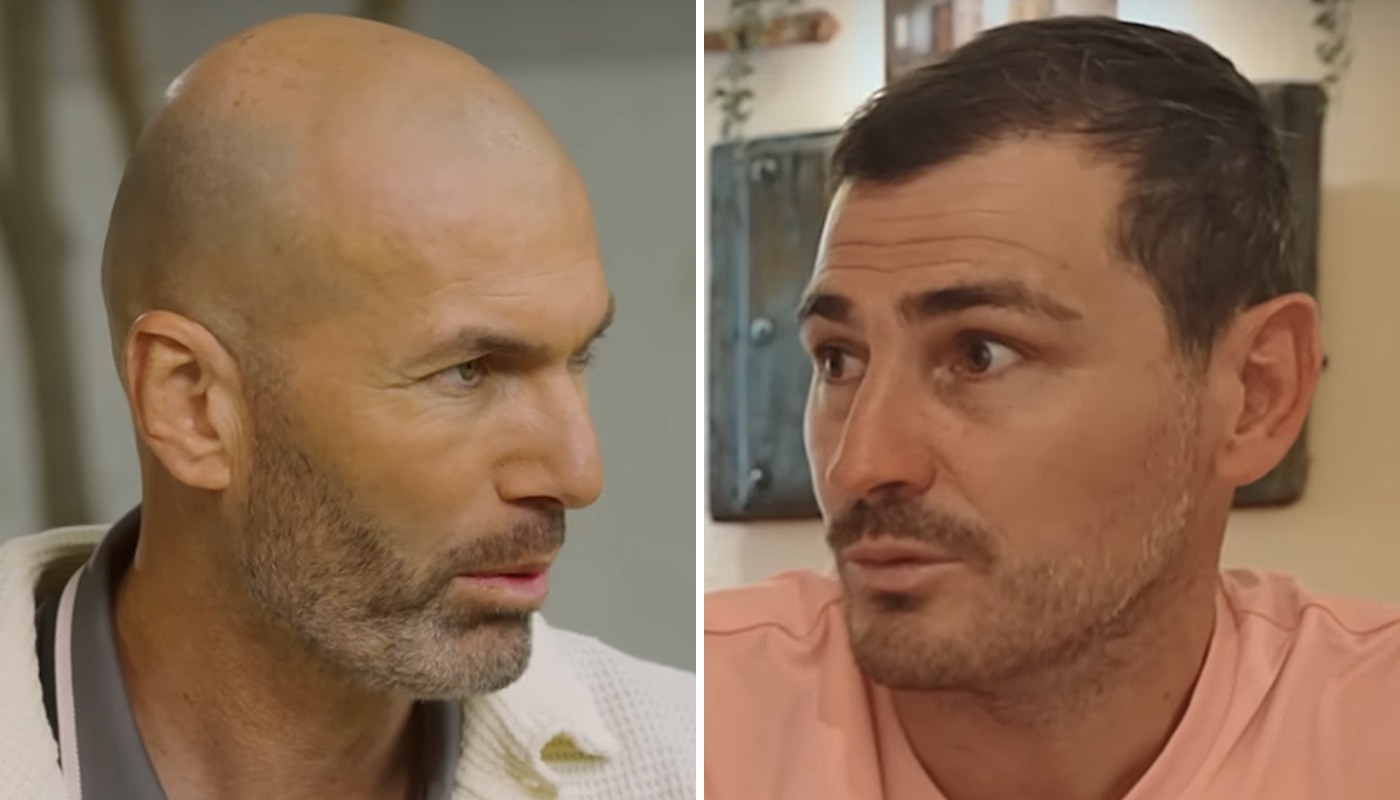 Les légendes du Real Madrid, Zinédine Zidane (gauche) et Iker Casillas (droite)