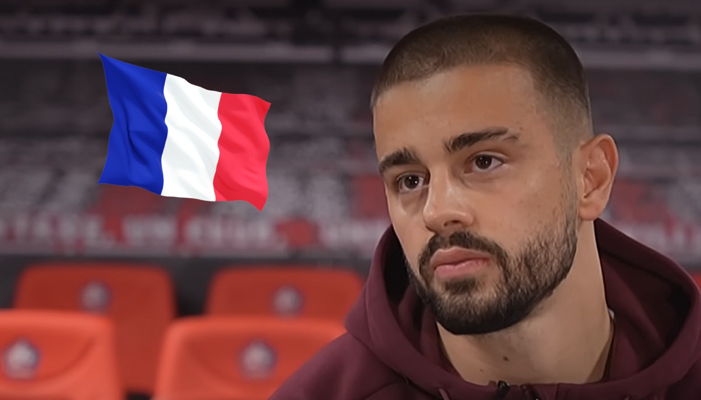 Le footballeur kosovar Edon Zhegrova, ici accompagné du drapeau de la France