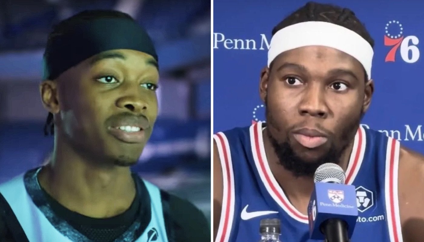 Les joueurs NBA français Bilal Coulibaly (gauche) et Guerschon Yabusele (droite)