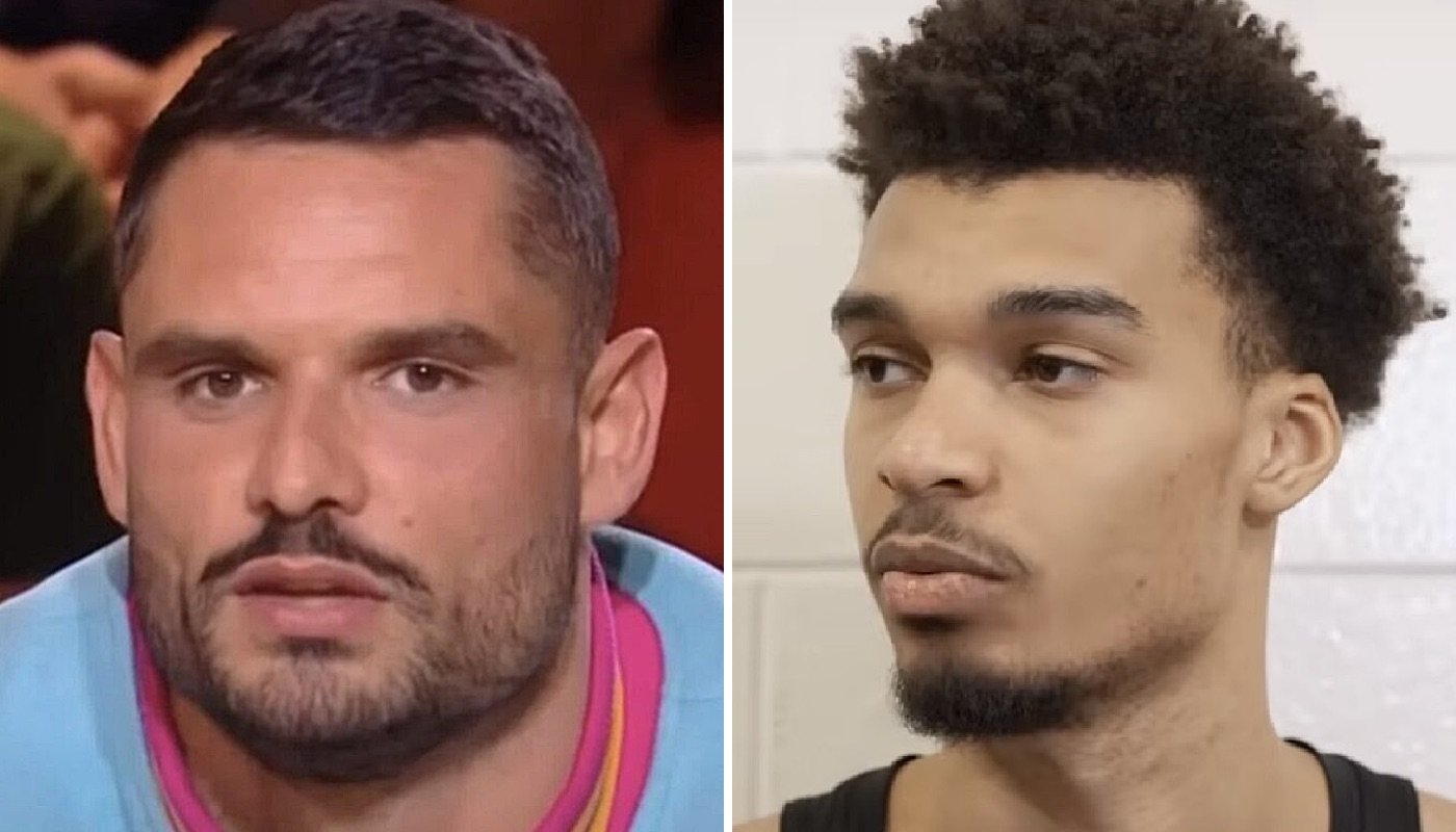 Le nageur français Florent Manaudou (gauche) et la star NBA Victor Wembanyama (droite)