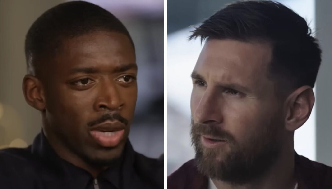 Ousmane Dembélé et Lionel Messi