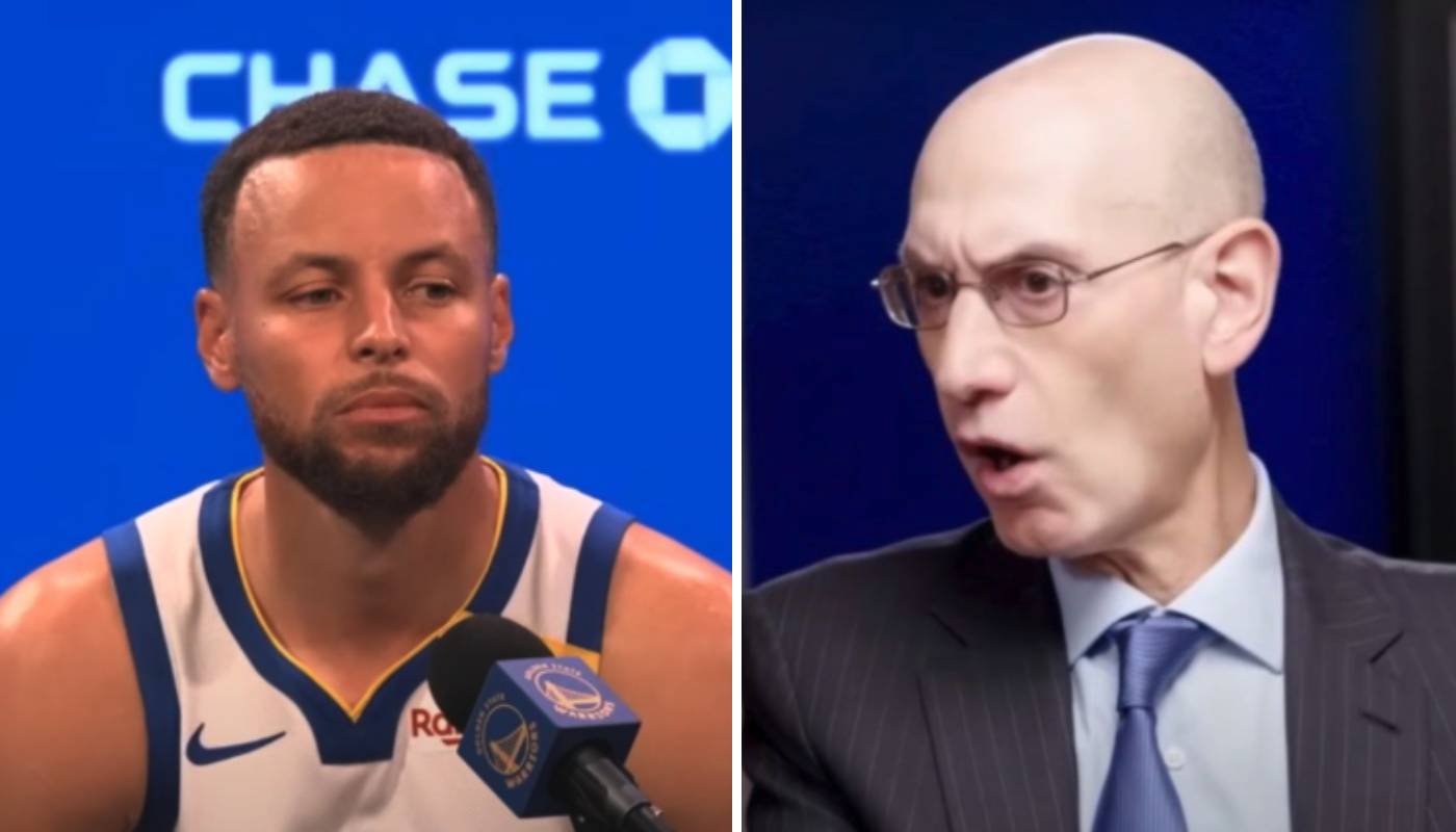 Stephen Curry et Adam Silver, commissionner de la NBA