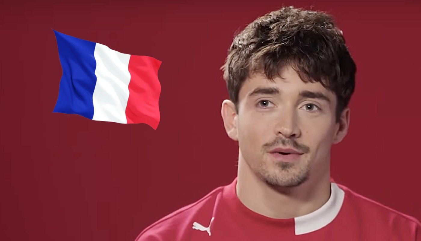 Le pilote de Formule 1 monégasque Charles Leclerc, ici accompagné du drapeau de la France