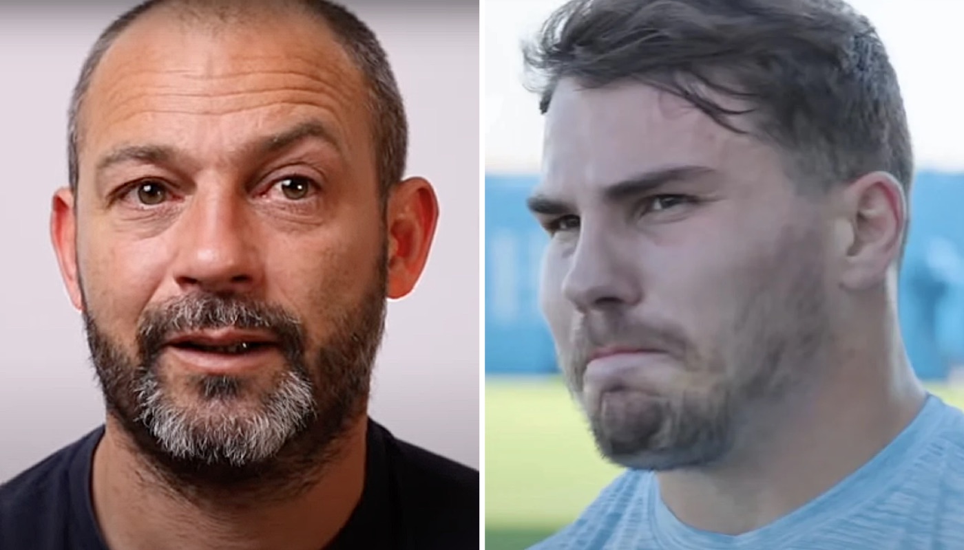 Les légendes du rugby français, Jean-Baptiste Elissalde (gauche) et Antoine Dupont (droite)