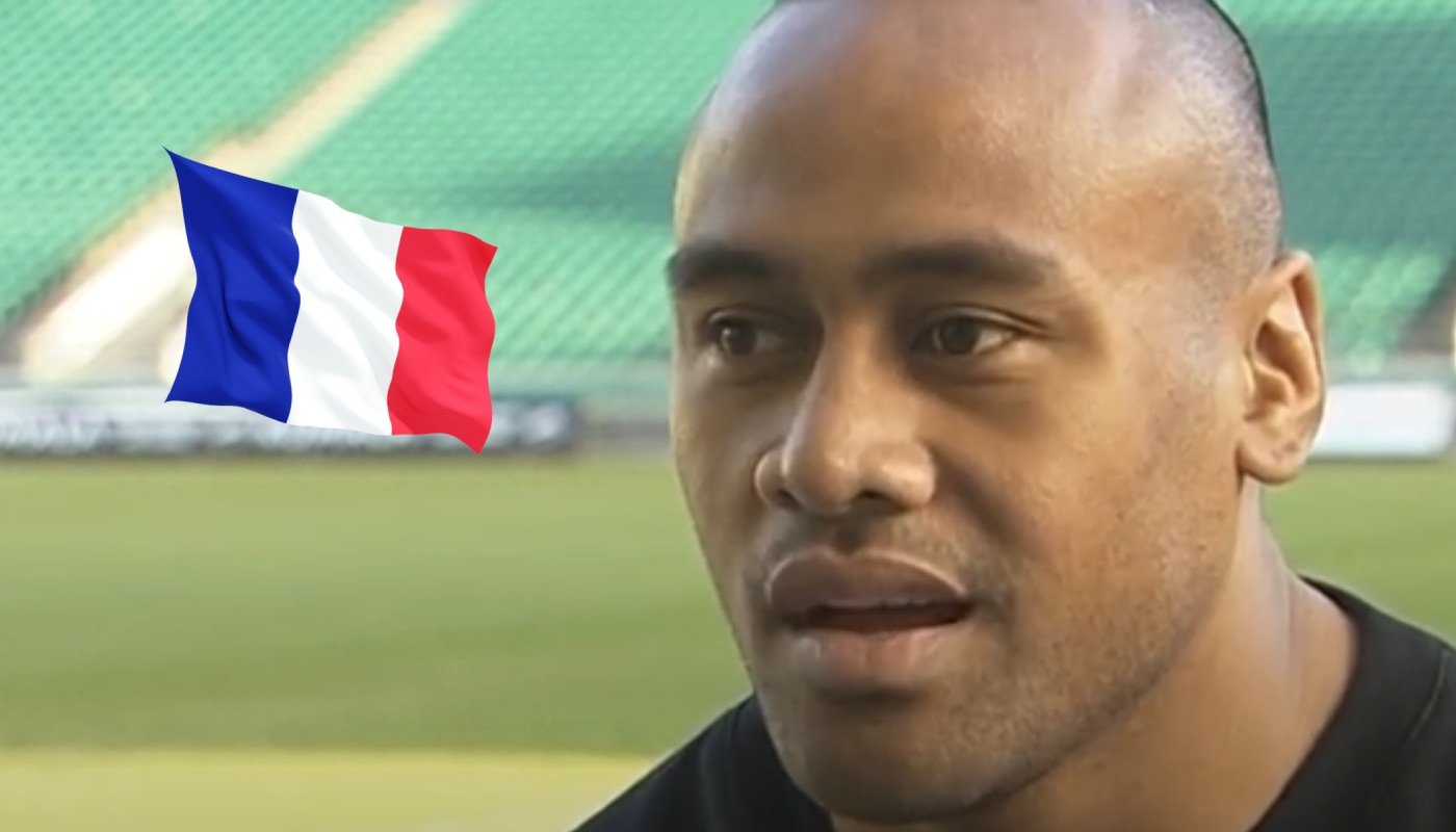 L'ancien rugbyman néo-zélandais Jonah Lomu, ici accompagné du drapeau de la France