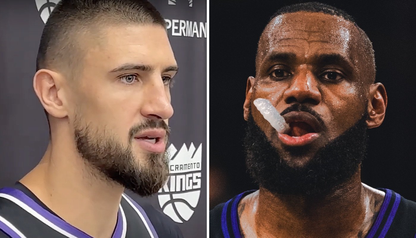 Les joueurs NBA Alex Len (gauche) et LeBron James (droite)