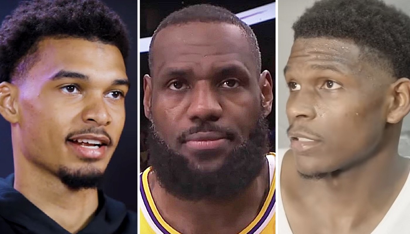 Les stars NBA Victor Wembanyama, LeBron James et Anthony Edwards