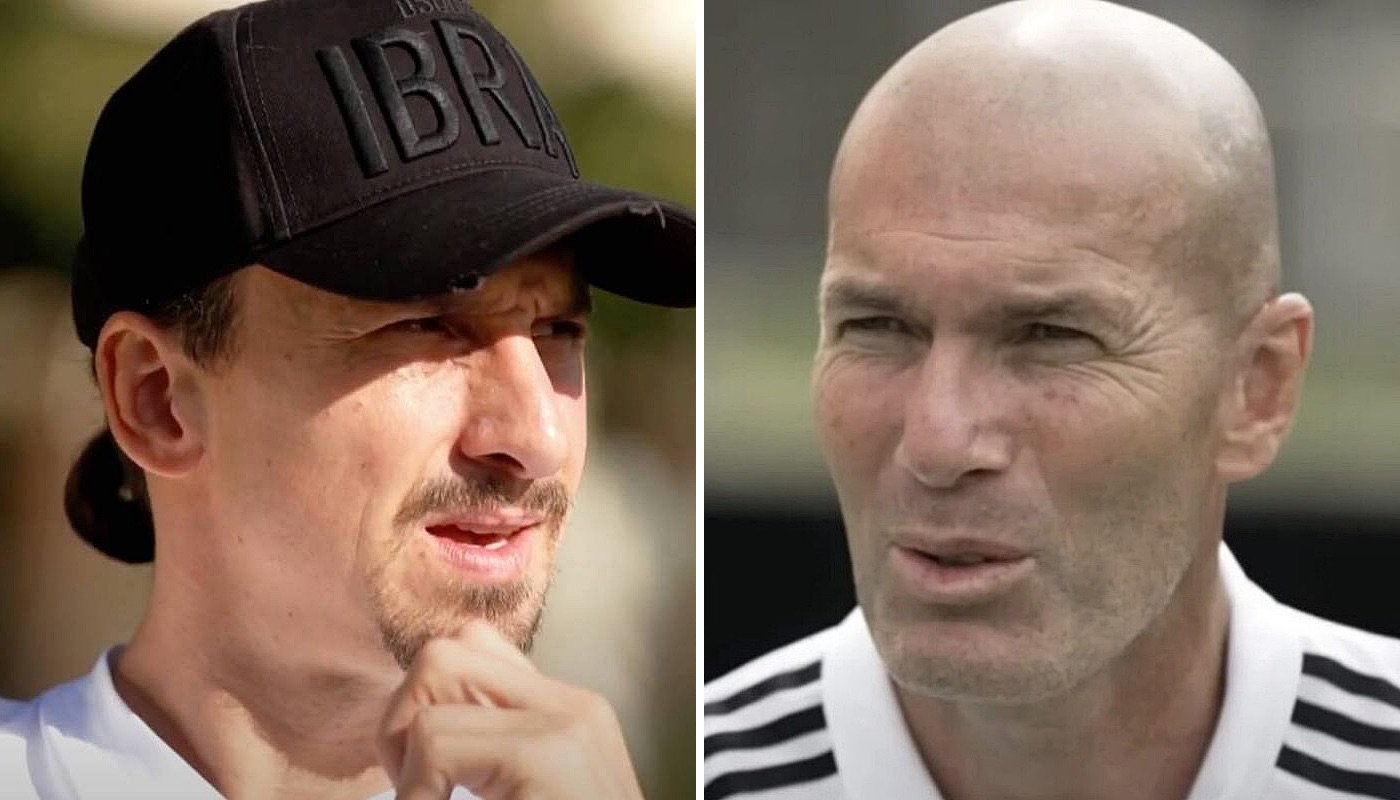 Les légendes du football Zlatan Ibrahimovic (gauche) et Zinédine Zidane (droite)