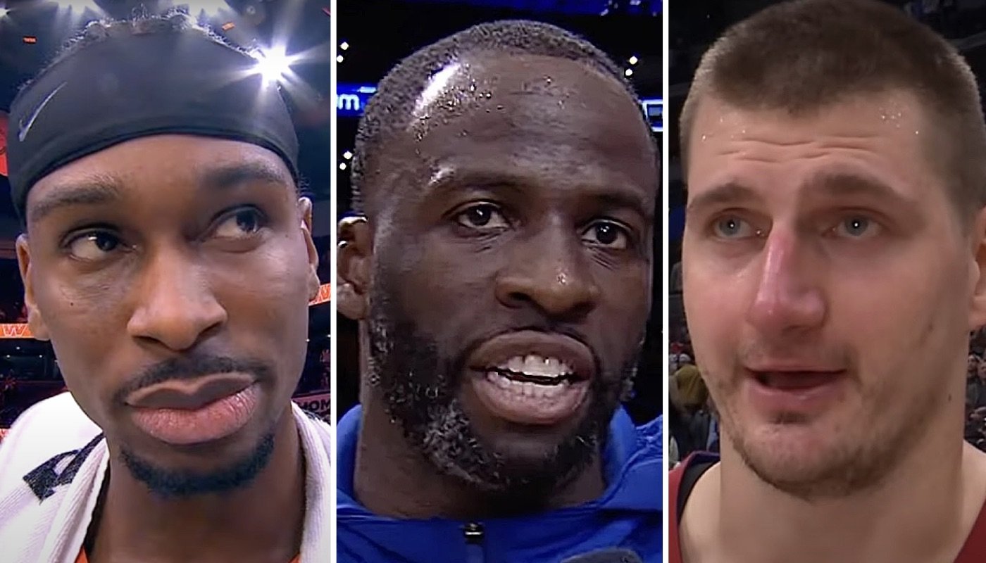 Les stars NBA Shai Gilgeous-Alexander (gauche), Draymond Green (centre) et Nikola Jokic (droite)